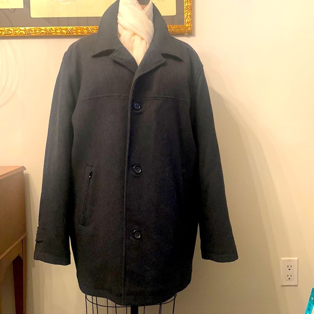 London Fog wool blend charcoal car coat